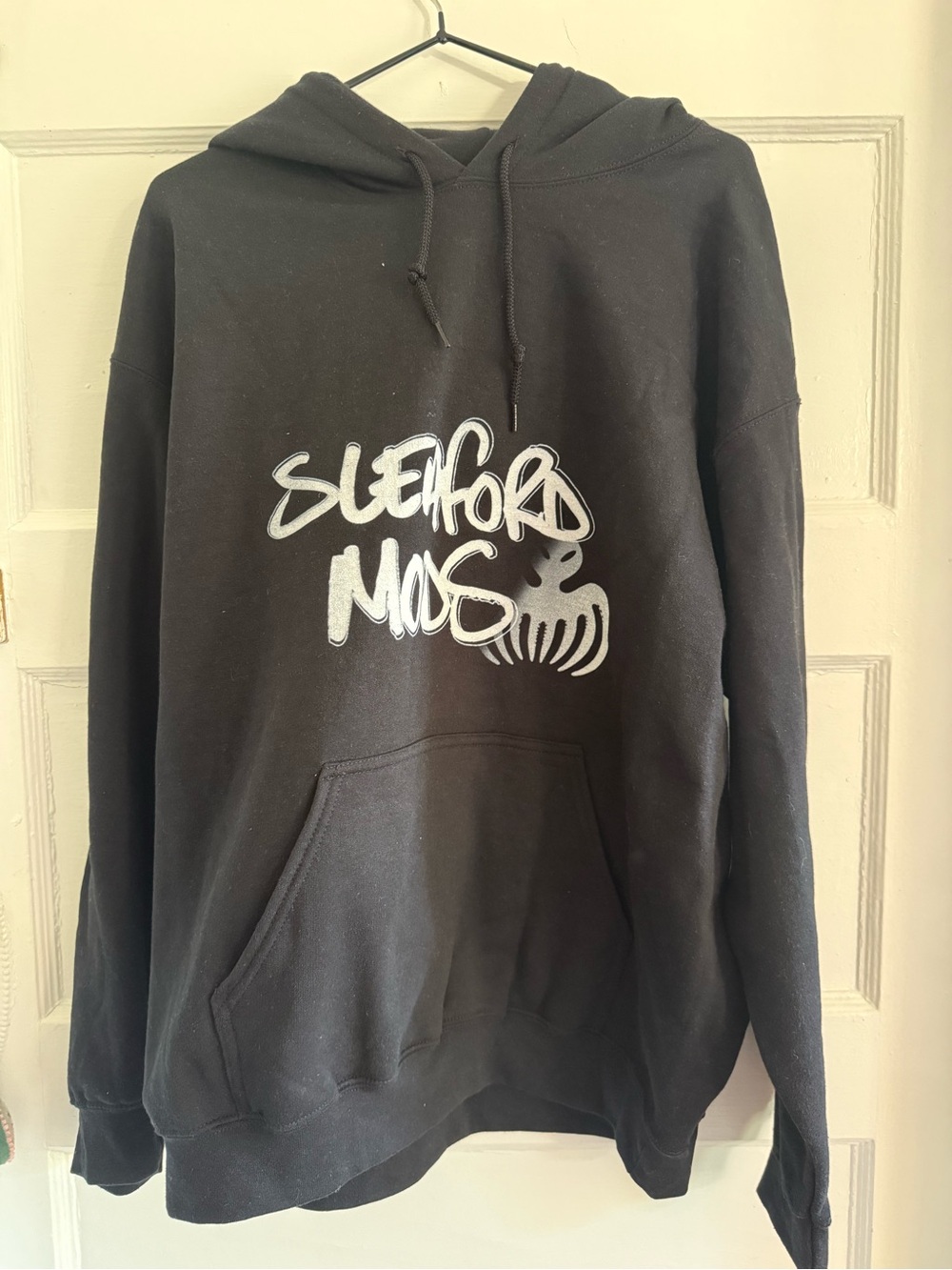 Black Graphic Pullover Hoodie Sleaford Mods